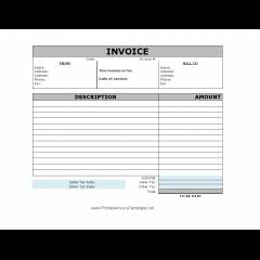 Printable Invoice Templates: Invoice Tax Calculation