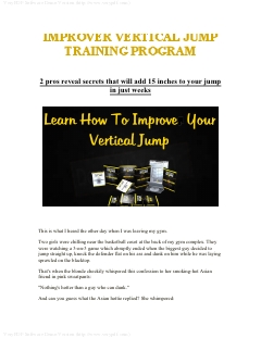 IMPROVE VERTICAL JUMP TRAINING PROGRAM