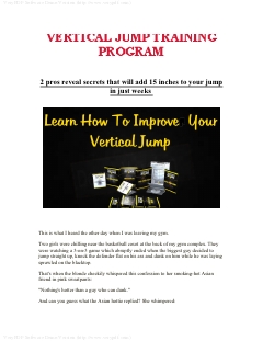 IMPROVE VERTICAL JUMP TRAINING PROGRAM