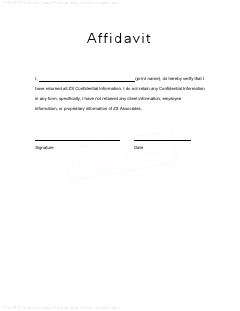 Confidentiality Affidavit