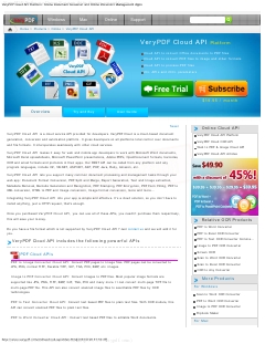 VeryPDF Cloud API Platform: Online Document Converter and Online Document Management Apps