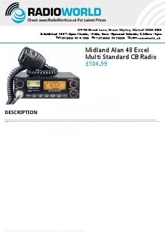 Midland Alan 48 Excel Multi Standard CB Radio