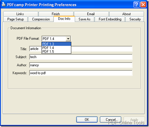 edit PDF description