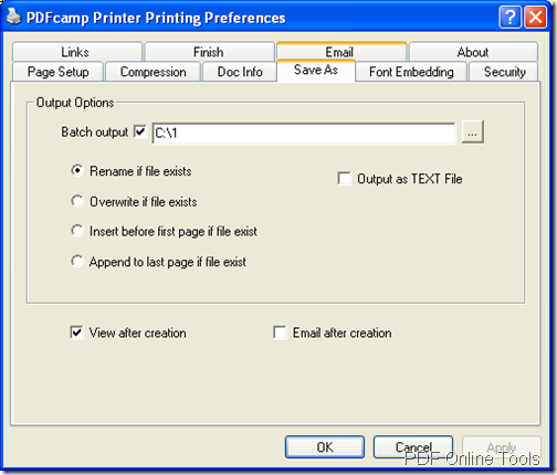 save PDF in batches