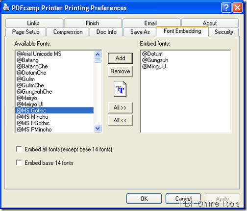 embed font