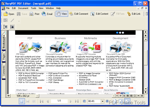 created PDF document after the conversion from HTML to PDF