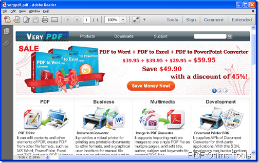 created PDF file