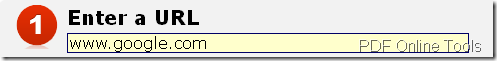 enter URL of webpage